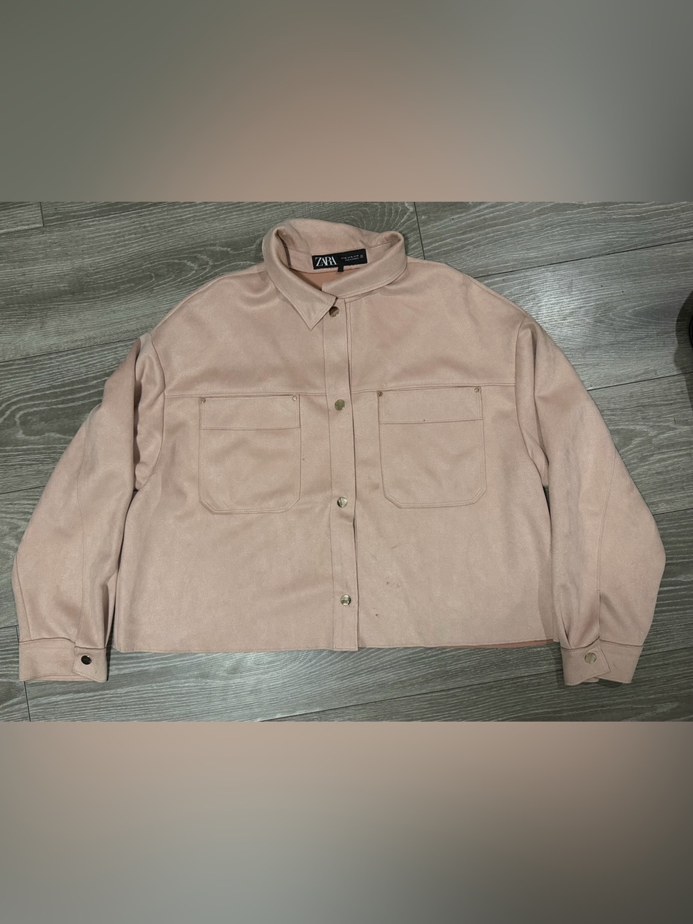 Zara - oversized suede looking Jacket in Dusty Pink